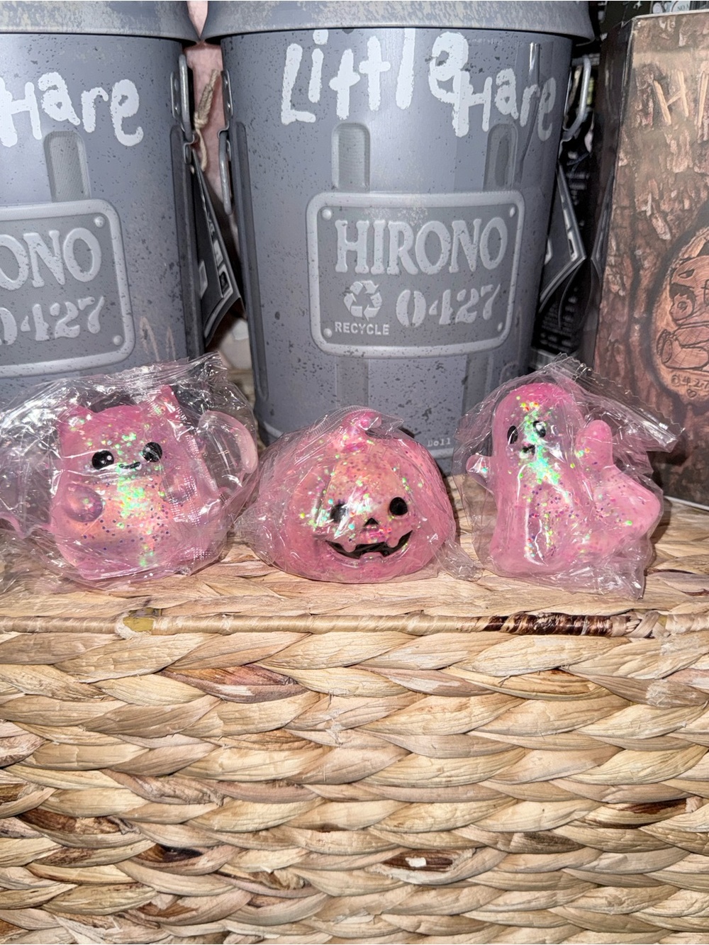 Pink Glitter Halloween Sugar Squishies | Set of 3